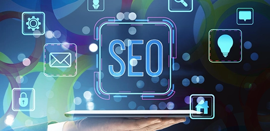 A digital interface showcasing the key elements of a successful crypto SEO marketing campaign