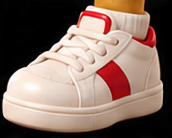 Close-up of Gamja's sneakers