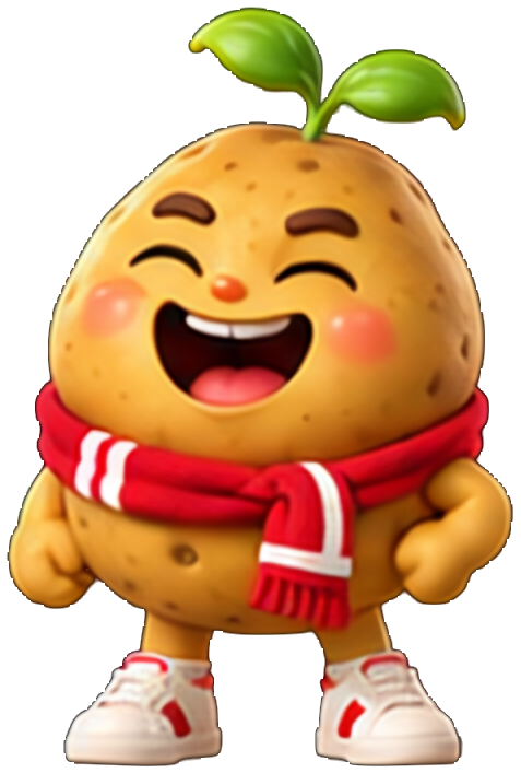 Gamja laughing with eyes closed