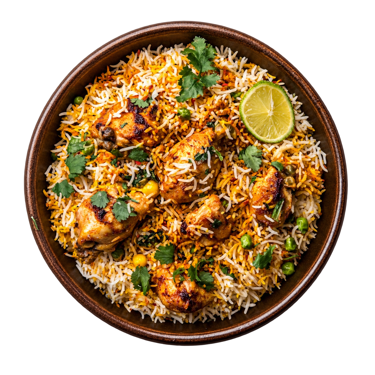 Biryani in a hammered copper handi