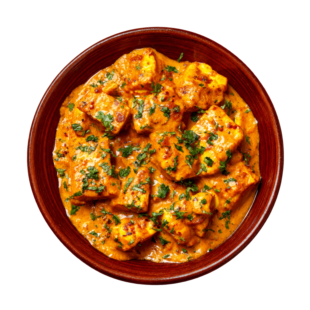 Butter chicken with a swirl of cream